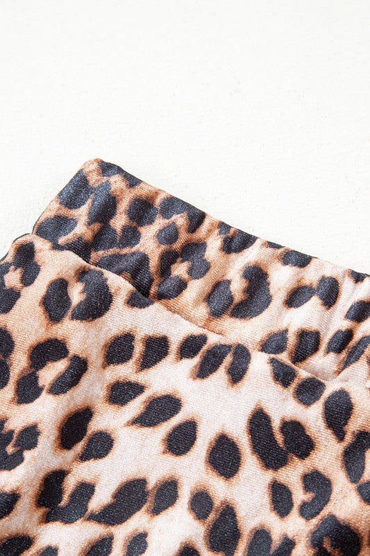 Leopard Tiered Patchwork Mini Skirt