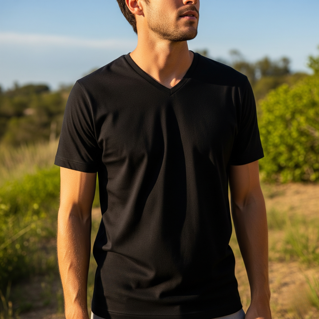 Mens Crew neck 3 Pack Solid 100% Cotton Double Neck Ribbed S-5XL