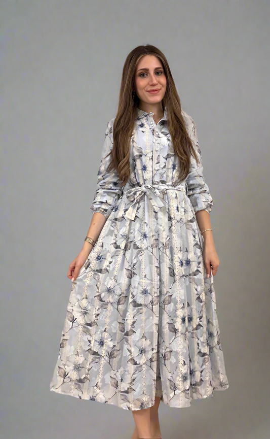 Light Blue Floral Print Dress