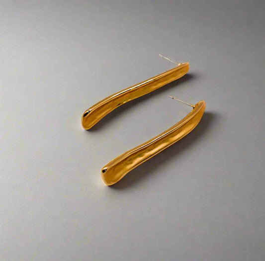 Gilded Bar Elegance Stud Earrings