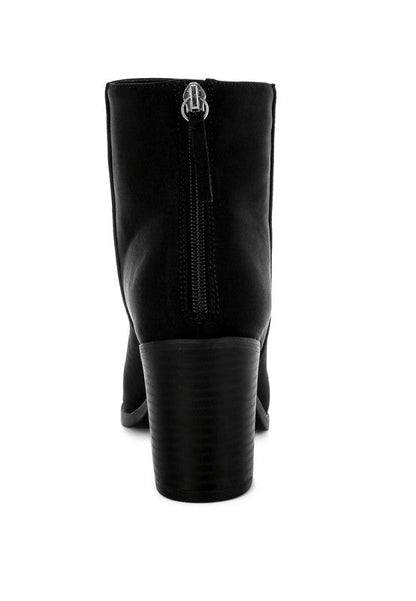 Veyara Lycra Block Heel Ankle Boots