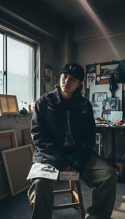 Chapeau en velours côtelé Amazed Cat