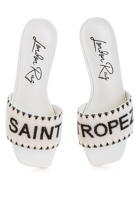 Poshta Saint Tropez Beaded Slip-On Heels