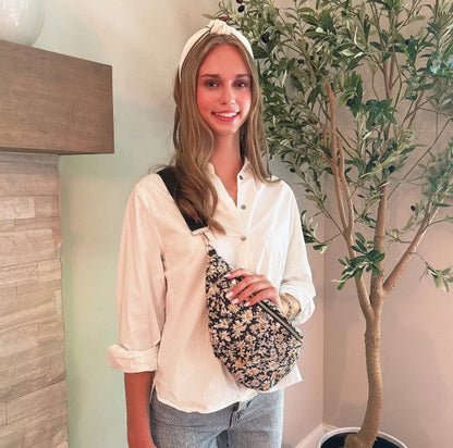 Vintage Floral Sling Bag – Adjustable Crossbody