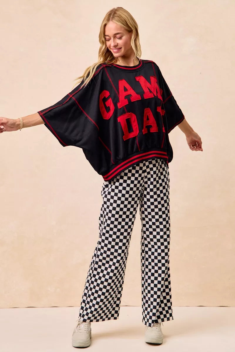 BiBi Gameday Theme Checkered Printed Pants