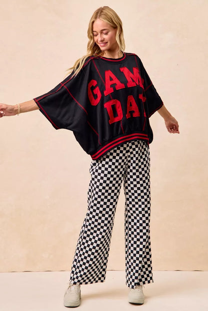 BiBi Gameday Theme Checkered Printed Pants