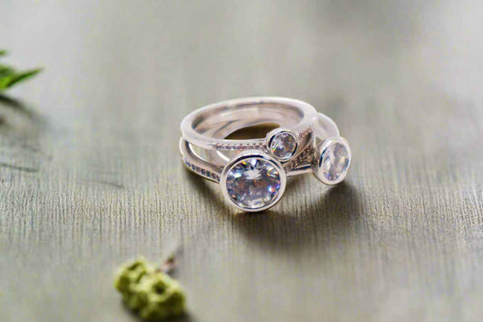 Harmony Gemstone Trio Ring Set