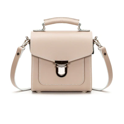 Handmade Leather Sugarcube Handbag - Iced Coffee