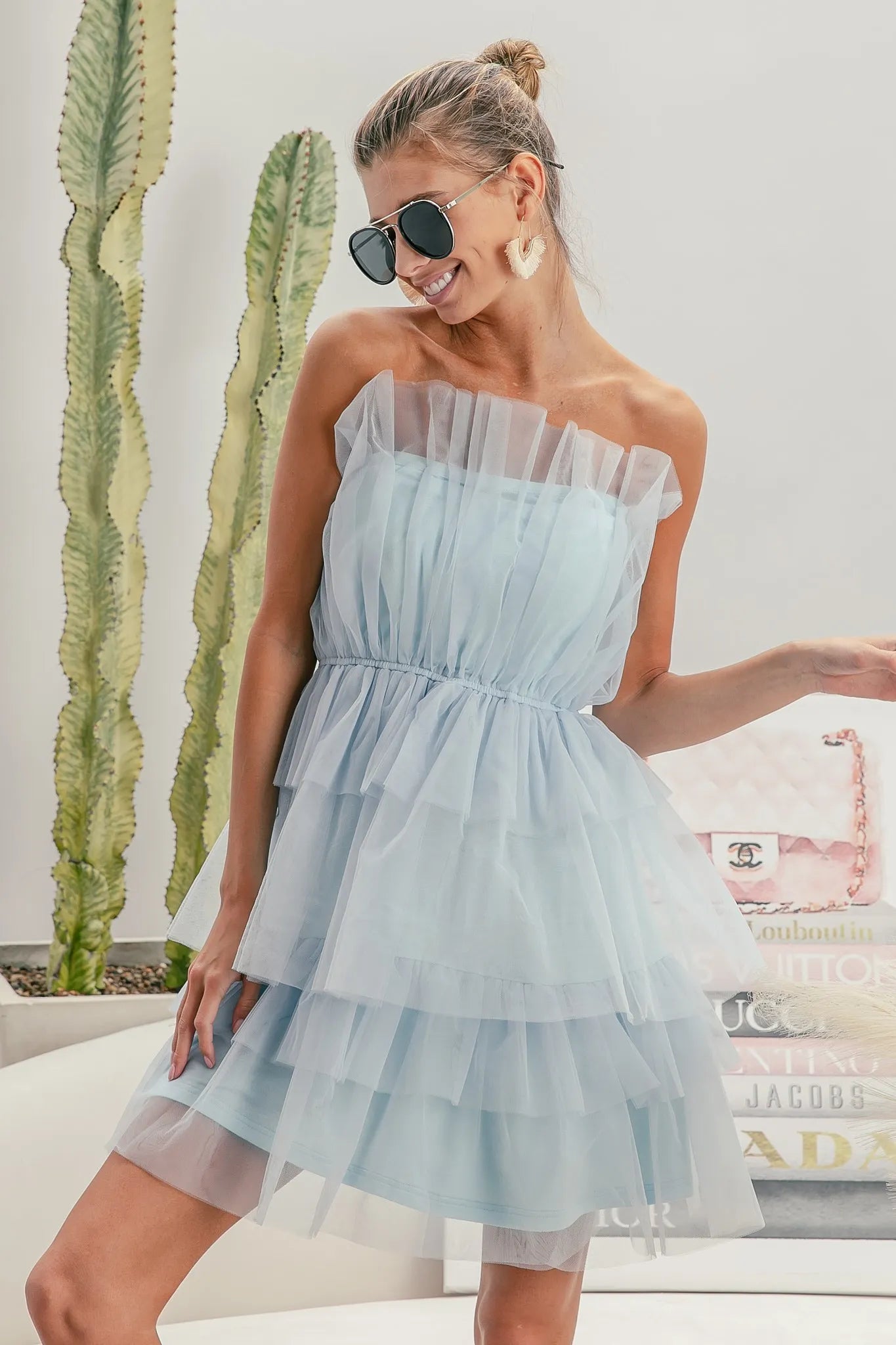 BiBi Sleeveless Layered Organza Dress