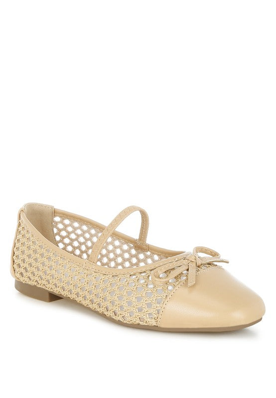 Omela Woven Bow Detail Ballerinas