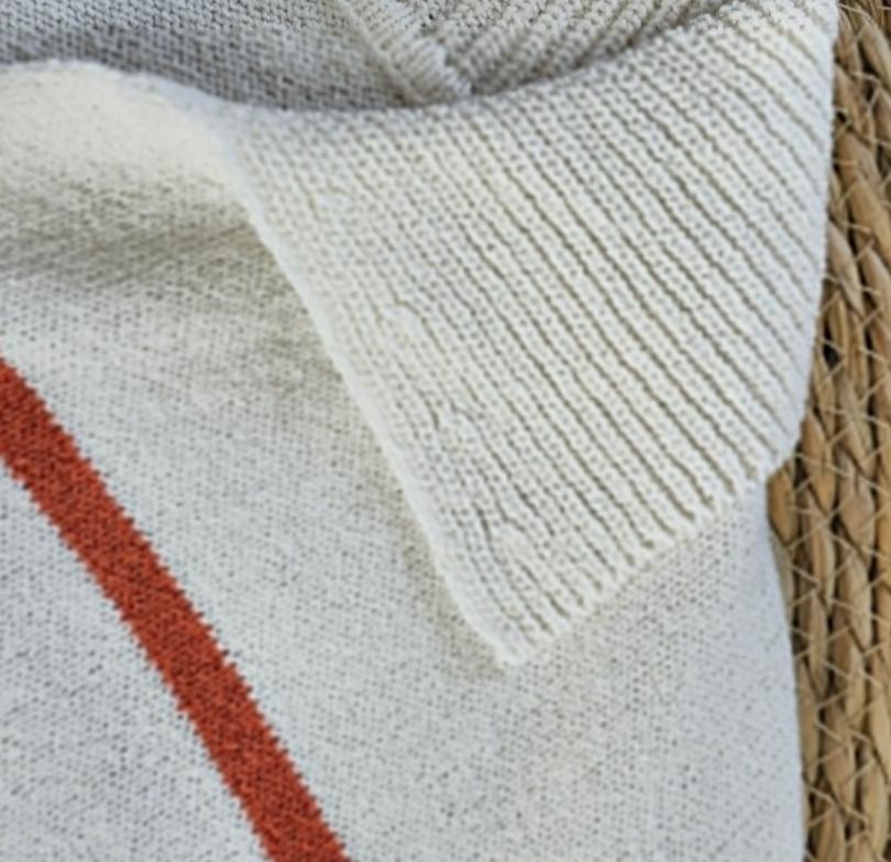 Women’s Knit Button Cardigan with Striped Short Sleeves