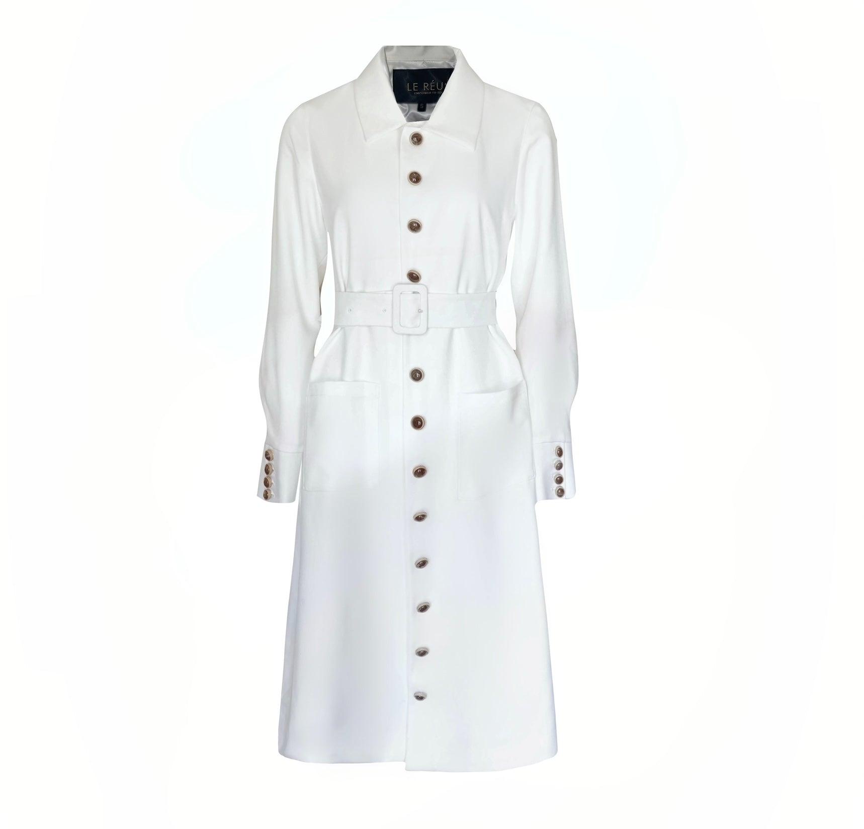 Monique White Coat – Women’s Elegant Long Coat - Lolomo!