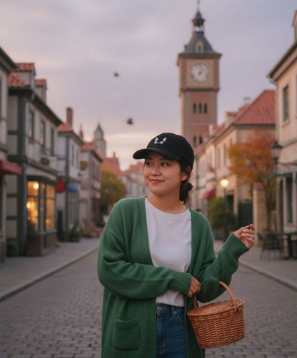 Chapeau en velours côtelé Amazed Cat