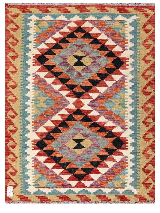Maimana Afghanistan Kilim Rug - 118 x 88 cm