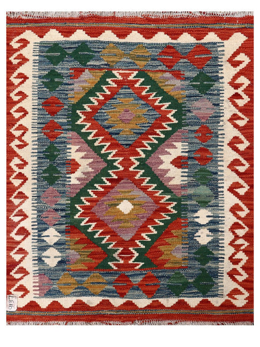 Maimana Afghanistan Kilim Rug - 109 x 86 cm
