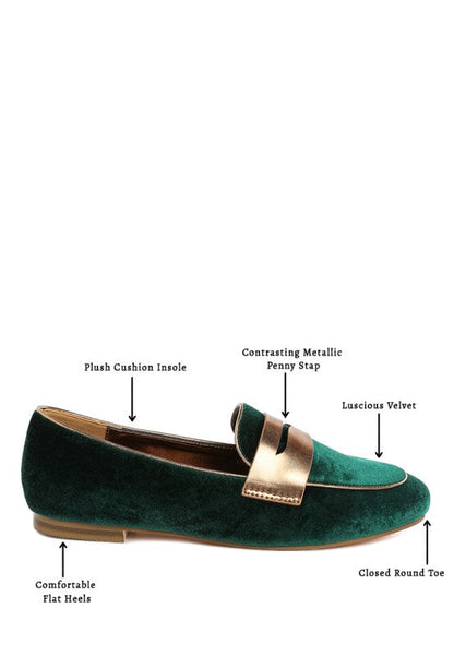 Malta Penny Strap Velvet Loafers