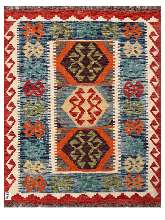 Maimana Afghanistan Kilim Rug - 127 x 99 cm