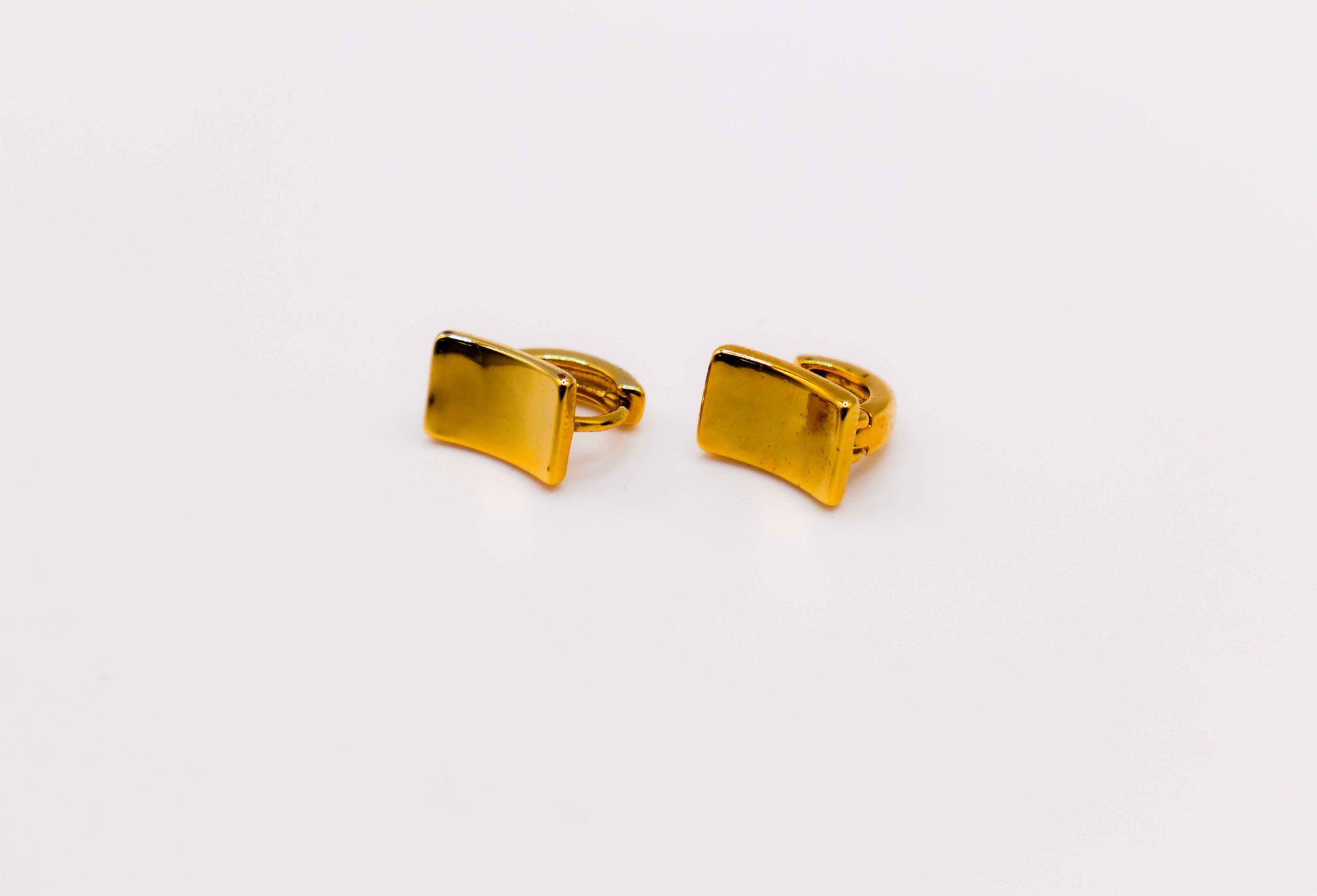 Golden Lock Rectangle Earrings – Elegant Gold-Plated Jewelry for Women