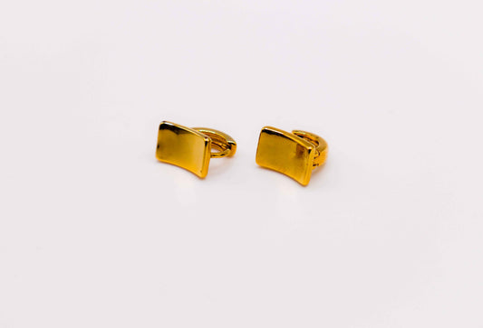 Golden Lock Rectangle Earrings – Elegant Gold-Plated Jewelry for Women