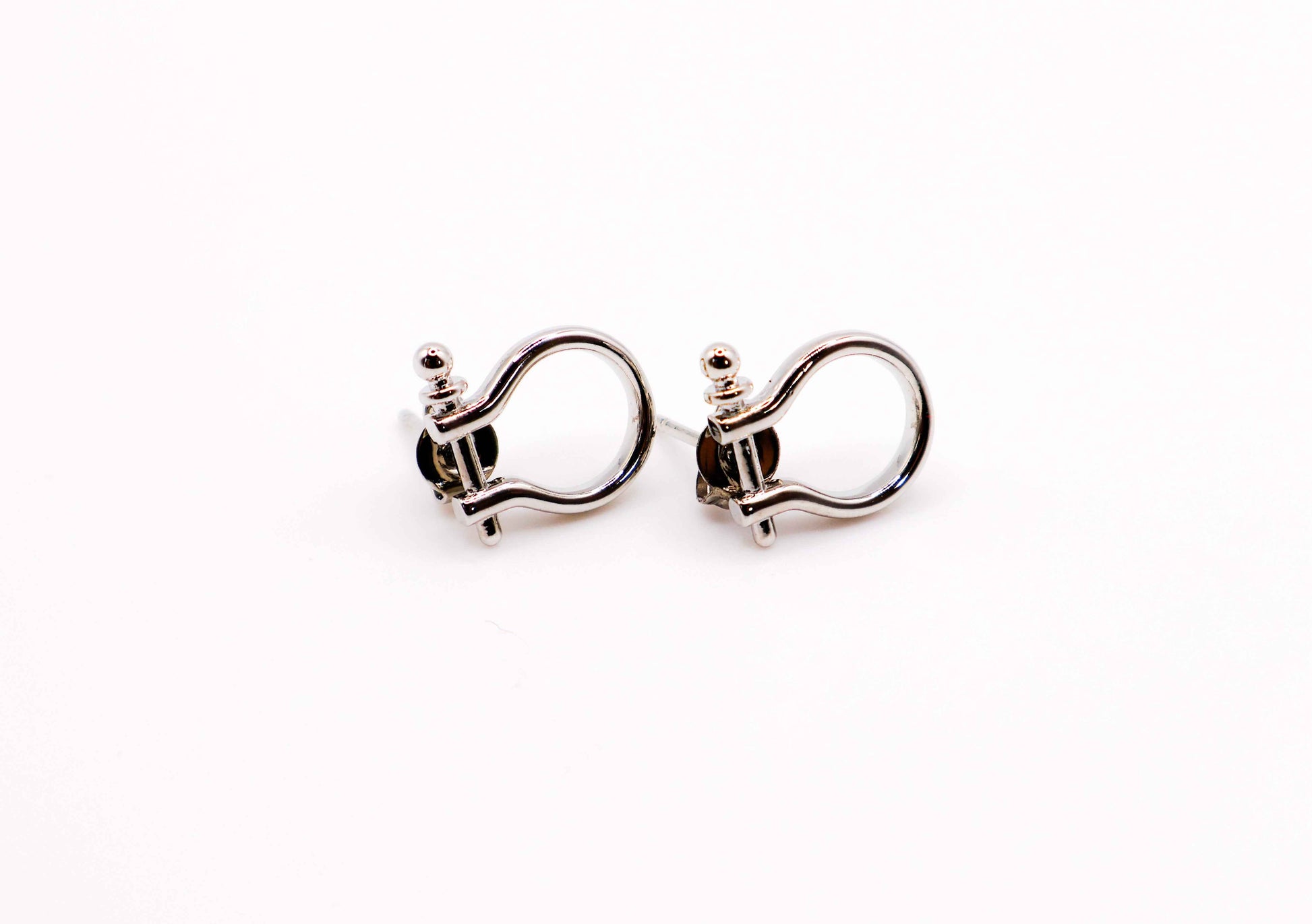 Whimsical White Gold Horseshoe Earrings