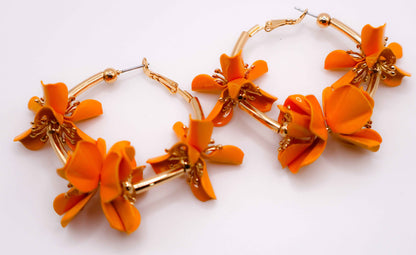 Sunny Blossom Hoop Earrings – Gold Flower Hoop Earrings