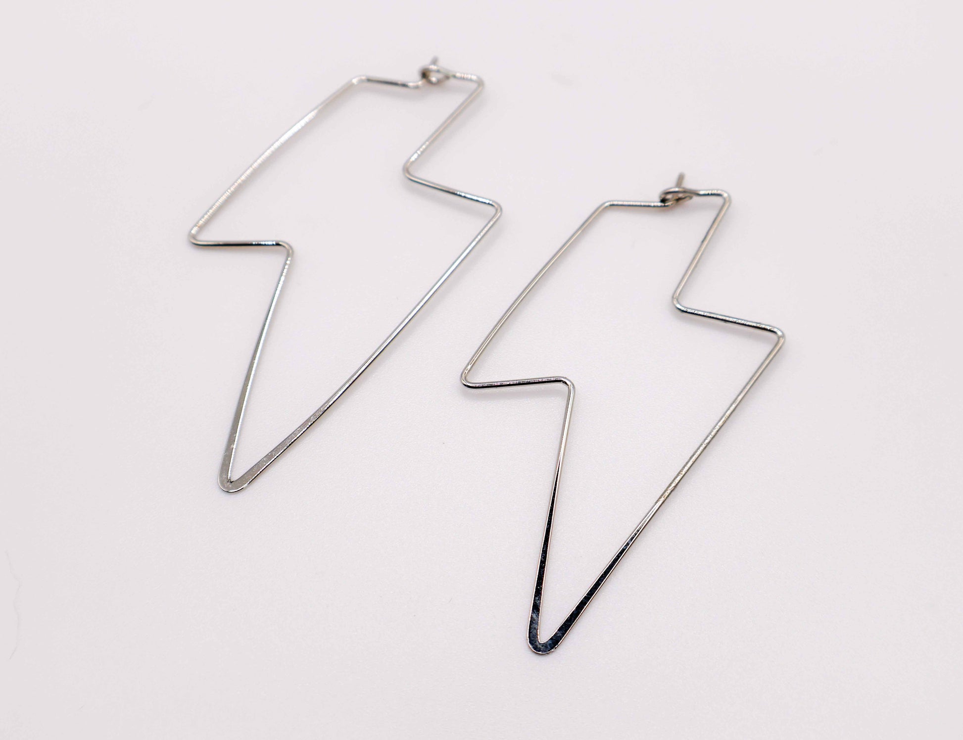 Silver Lightning Bolt Earrings