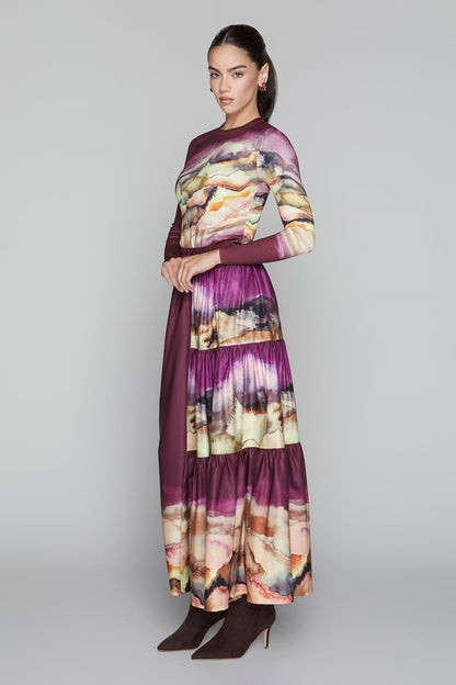 Wells Skirt in Merlot Ombre