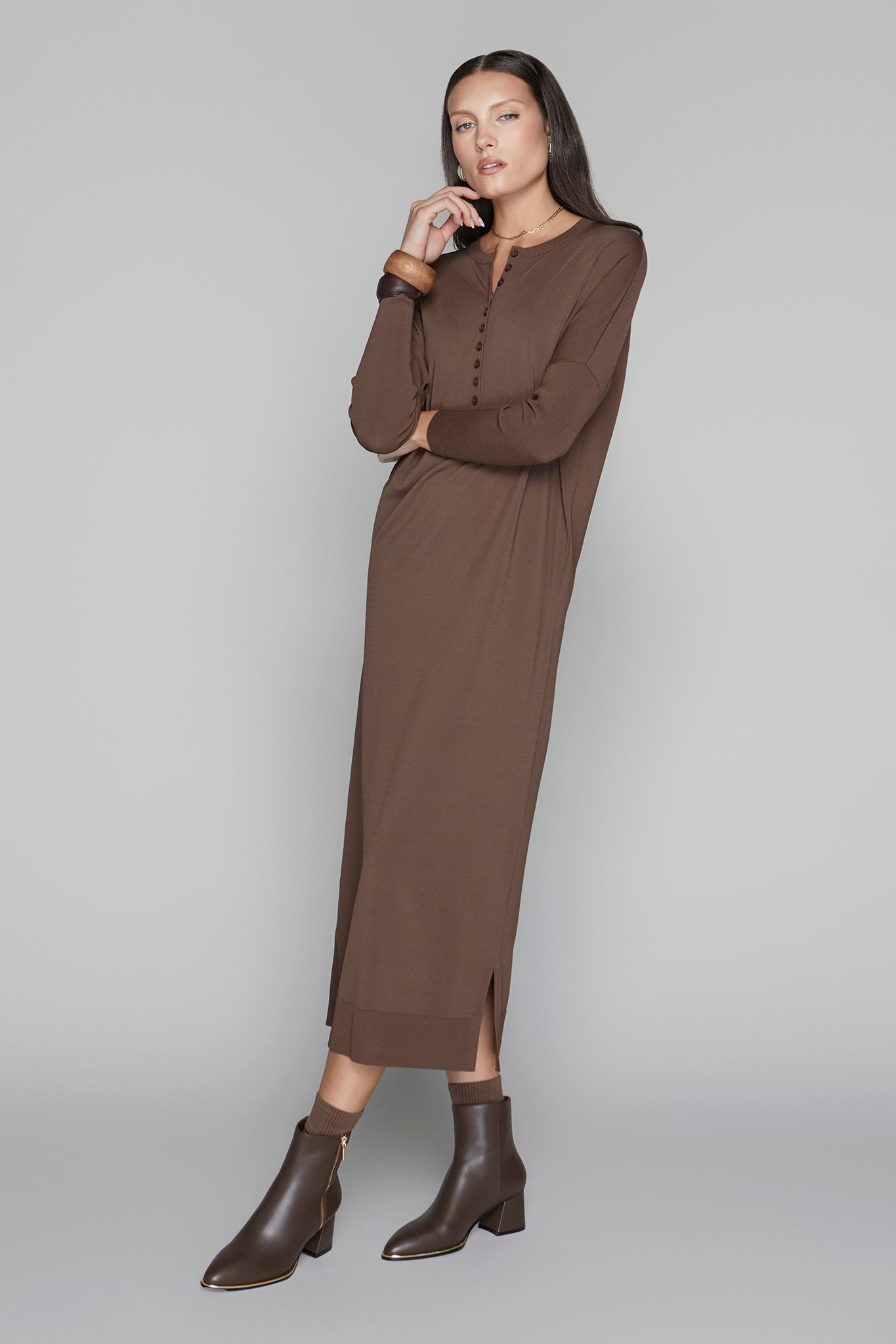 Wren Dress in Walnut