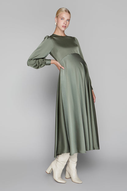 Arden Maternity Dress in Olive