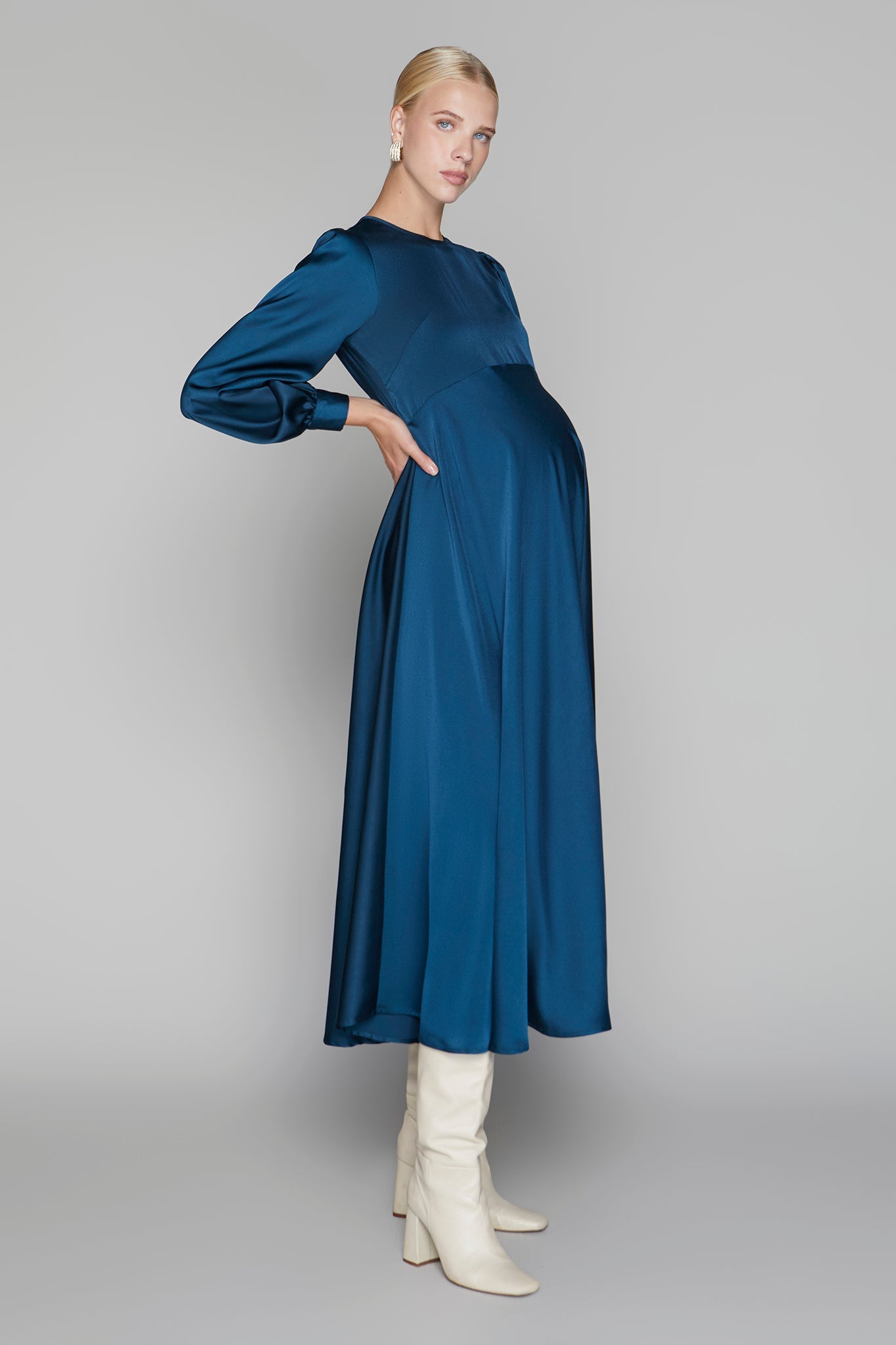 Arden Maternity Dress in Teal