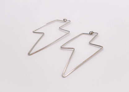 Silver Lightning Bolt Earrings