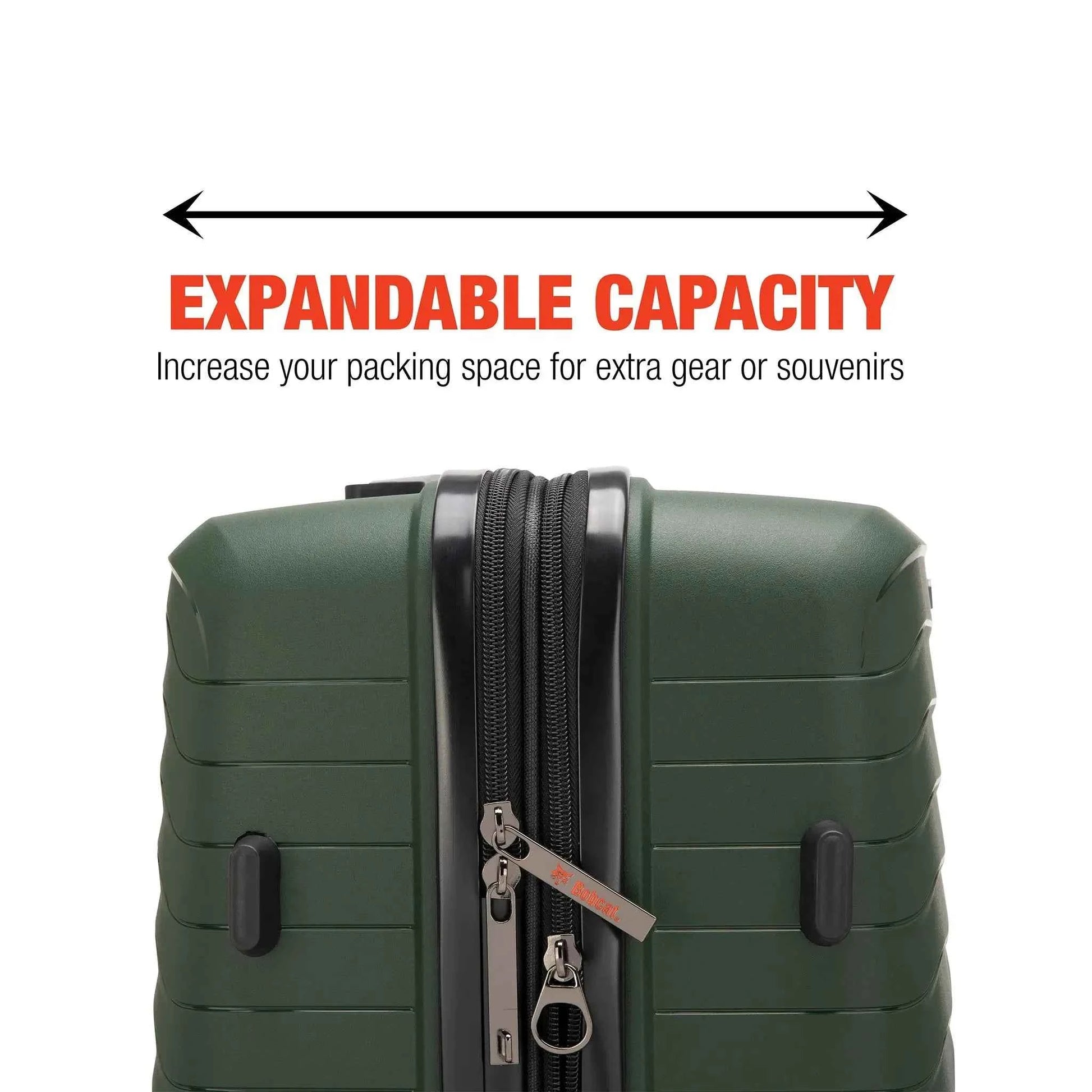 Excavator 3 Piece Expandable Tough Luggage Set