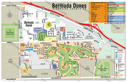Bermuda Dunes Map, Riverside County, CA - POSTER PRINTS