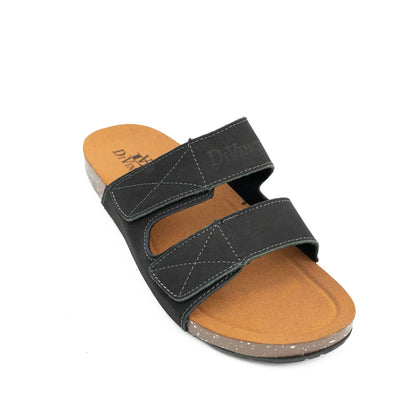 Black Adjustable Slide Sandals