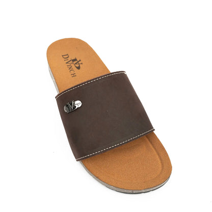 Brown Single - Strap Slide Sandals