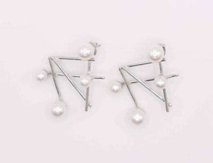 Pearlescent Futurista Earrings – Luxury Pearl Statement Earrings