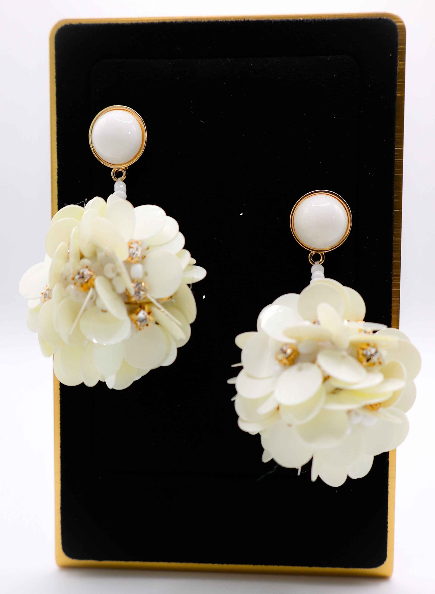 Margaux Ball Earrings – Luxury Crystal Beaded Statement Earrings