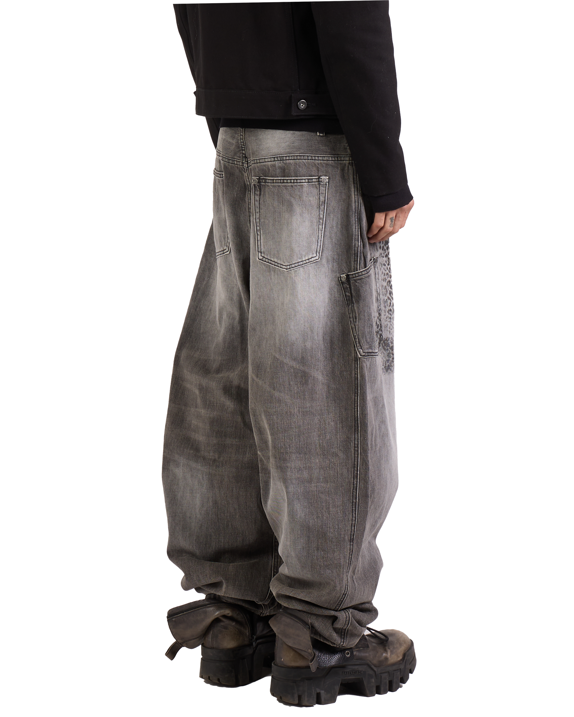 CHEETAH PRINT BOMBER DENIM