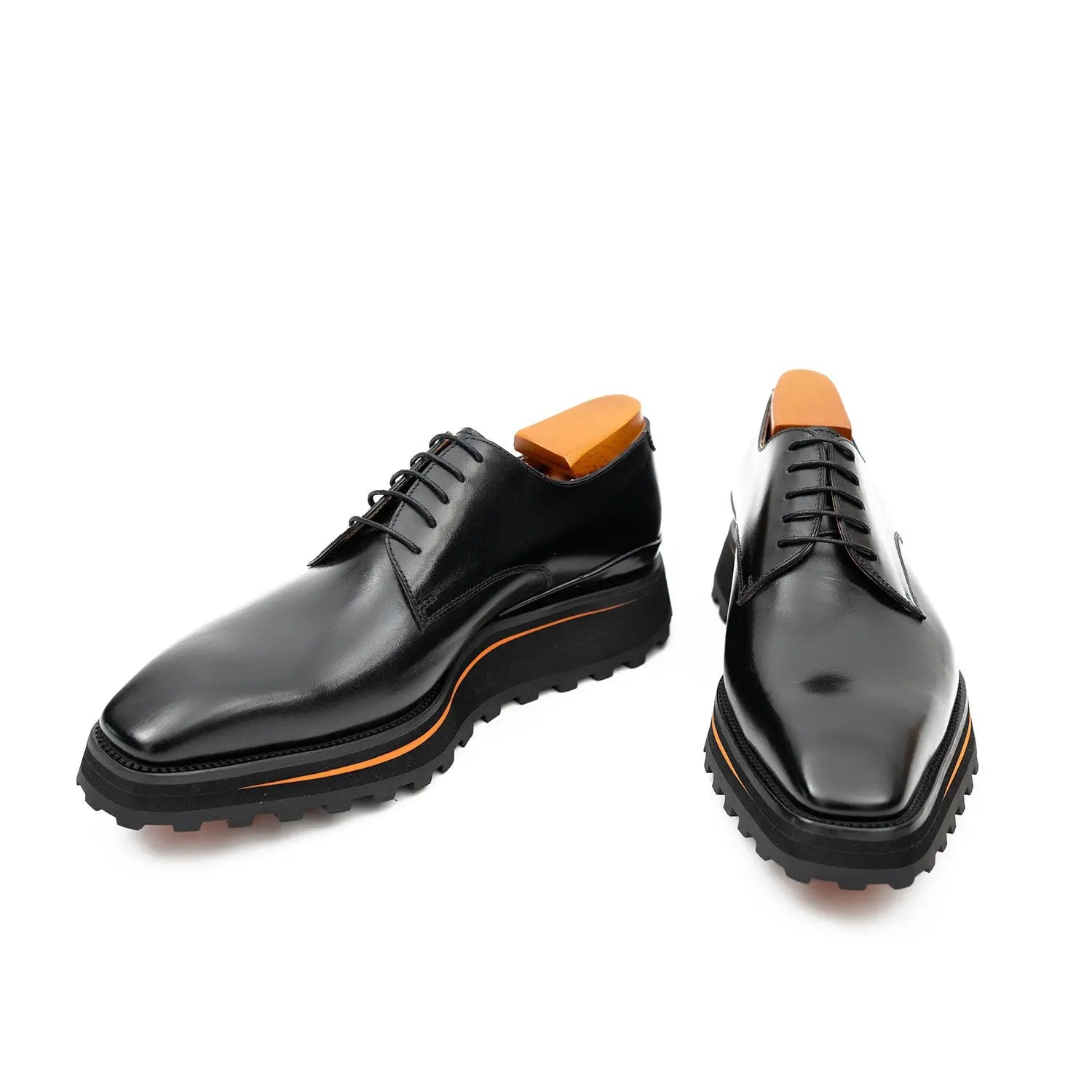 Calf leather business dress derby shoes Black