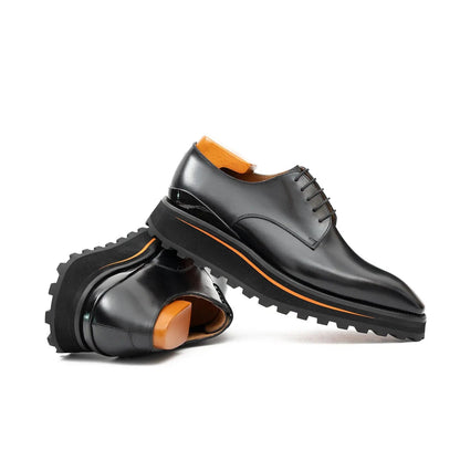 Calf leather business dress derby shoes Black