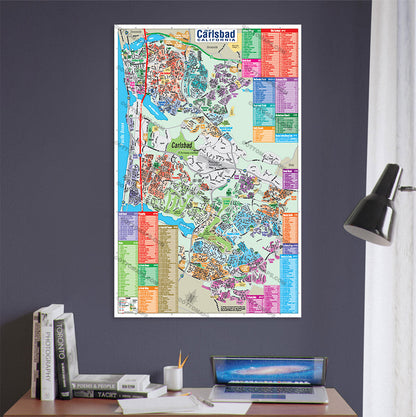 Carlsbad Map, San Diego County, CA -  POSTER PRINTS