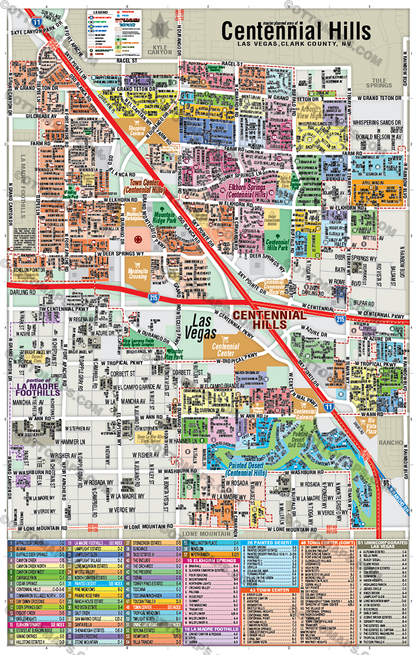 Centennial Hills Map, Las Vegas, NV - POSTER PRINTS