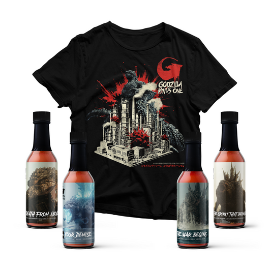 Minus One 4-Pack Hot Sauce & Shirt Combo