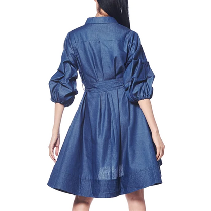Gracia Denim Hi- Lo Chambray Shirt Dress D20855A