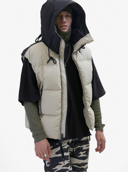 Hooded Down Vest - Canvas
