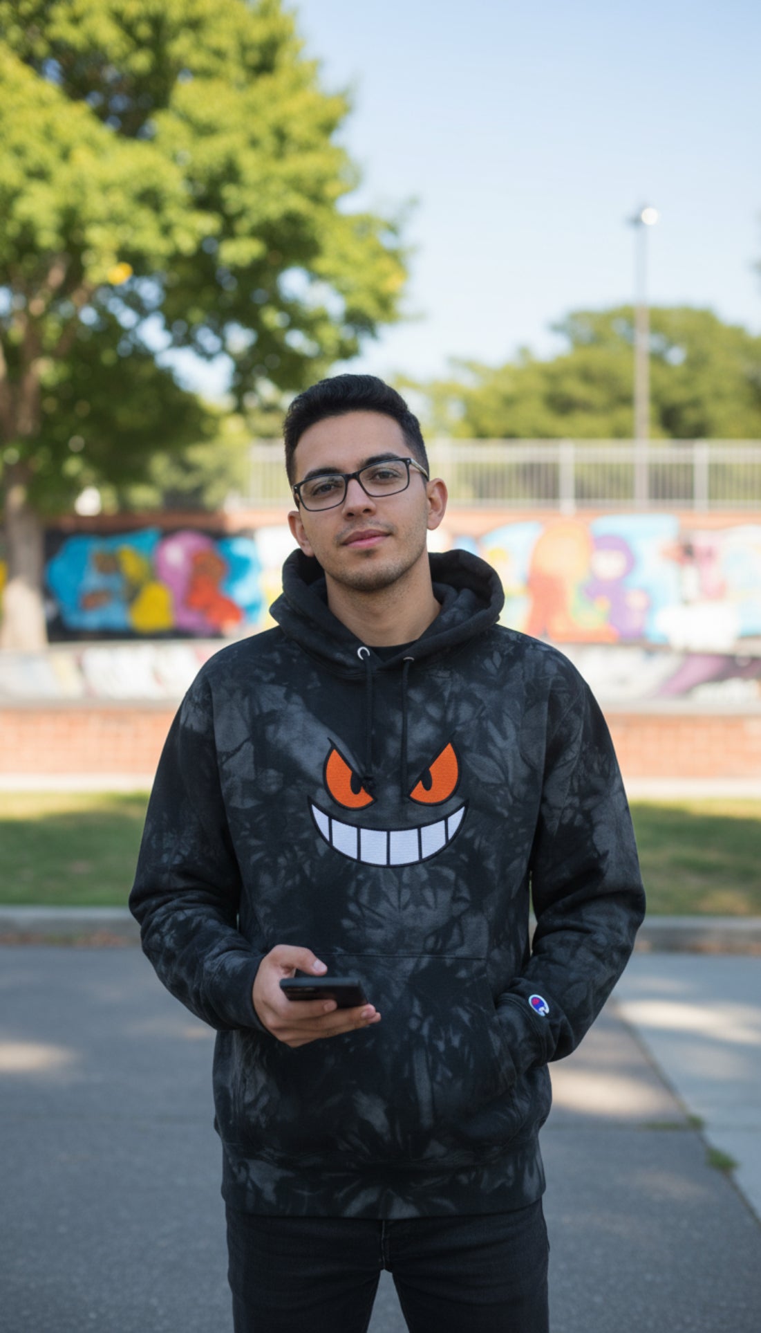 Sweat à capuche tie-dye Demon Inside