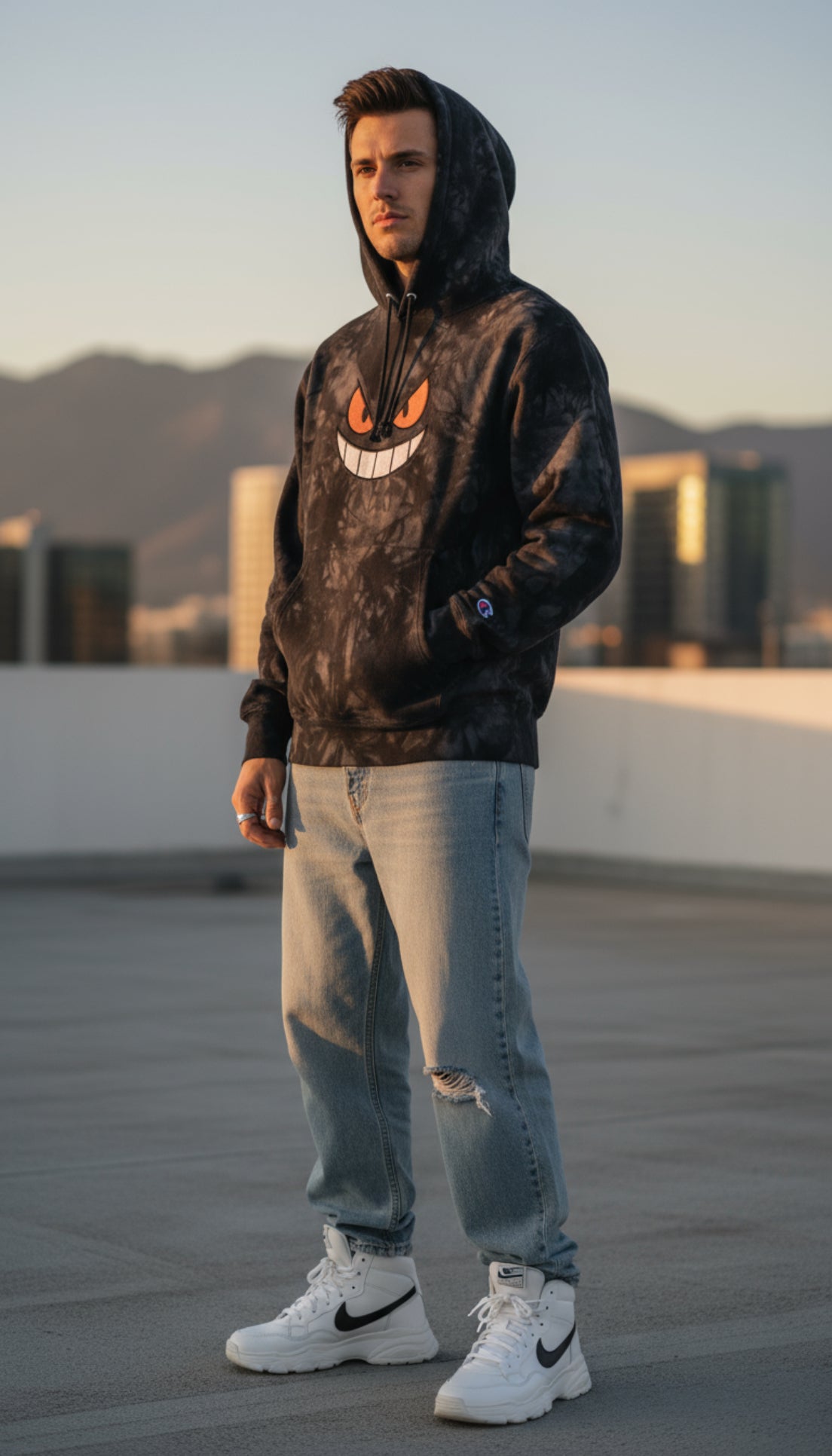 Sweat à capuche tie-dye Demon Inside