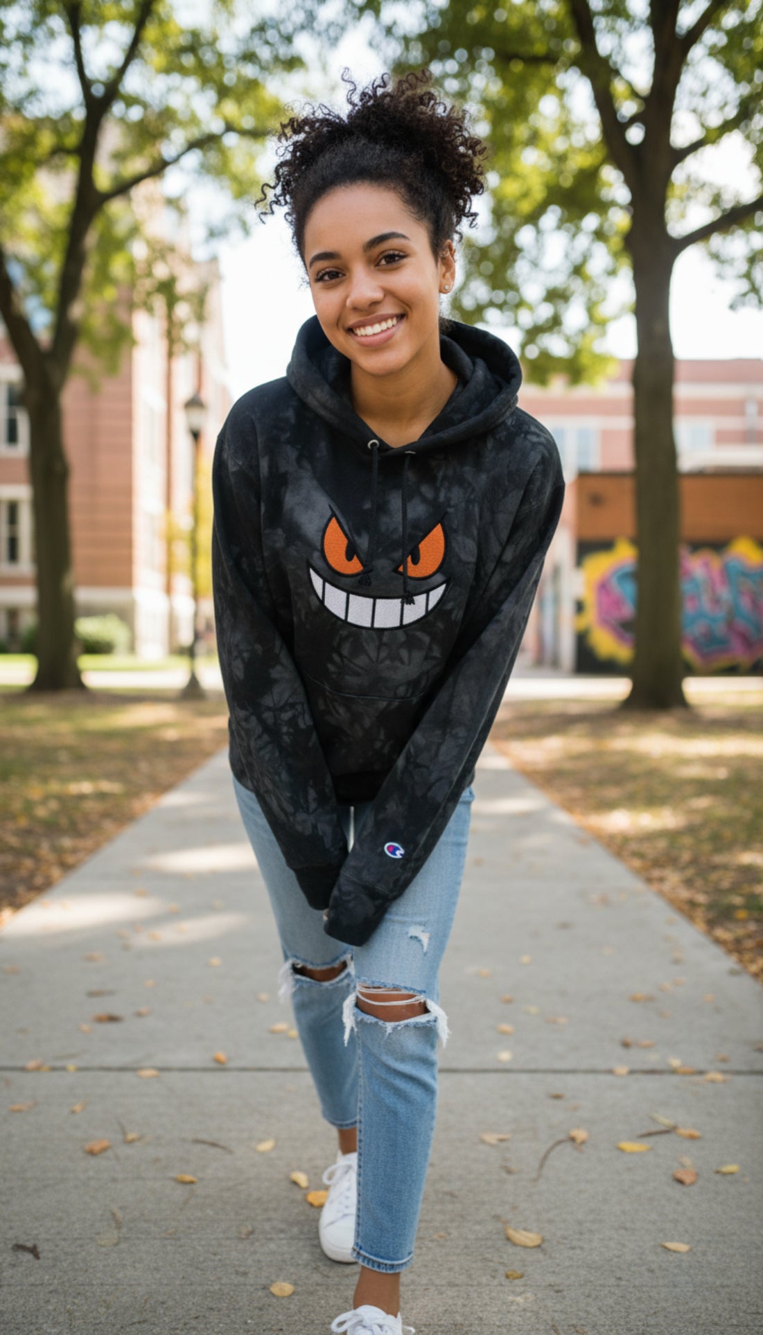 Sweat à capuche tie-dye Demon Inside