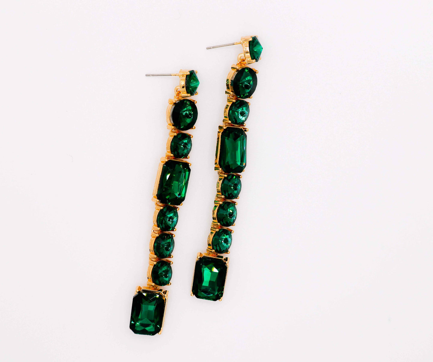 Emerald Cascade Earrings – Luxury Green Statement Earrings