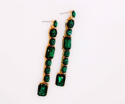 Emerald Cascade Earrings – Luxury Green Statement Earrings
